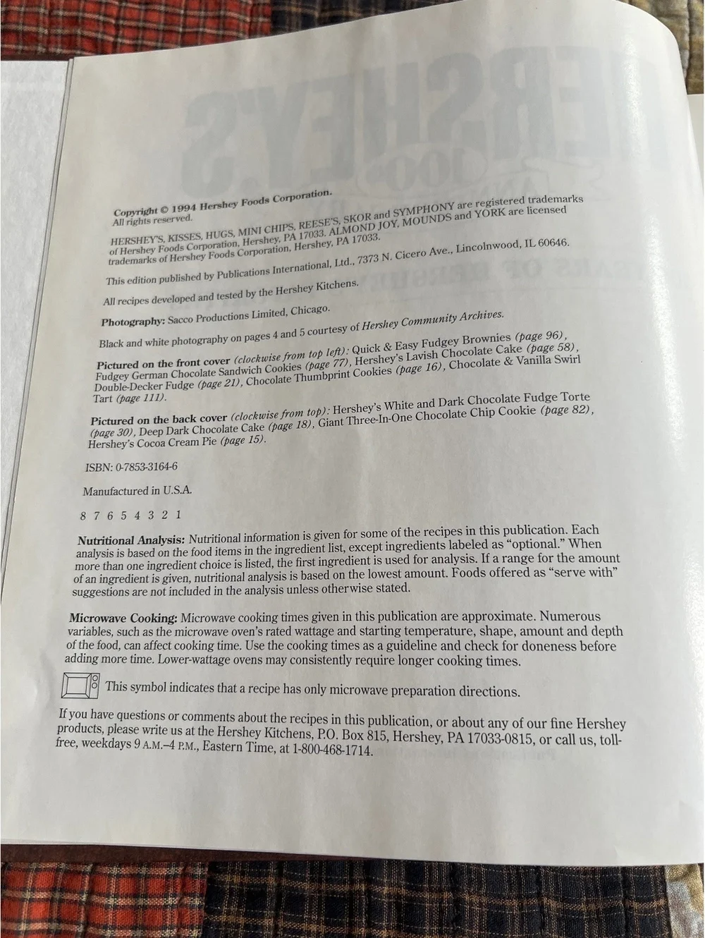 Hershey's 100th Anniversary Cookbook - 100 Years of Hershey